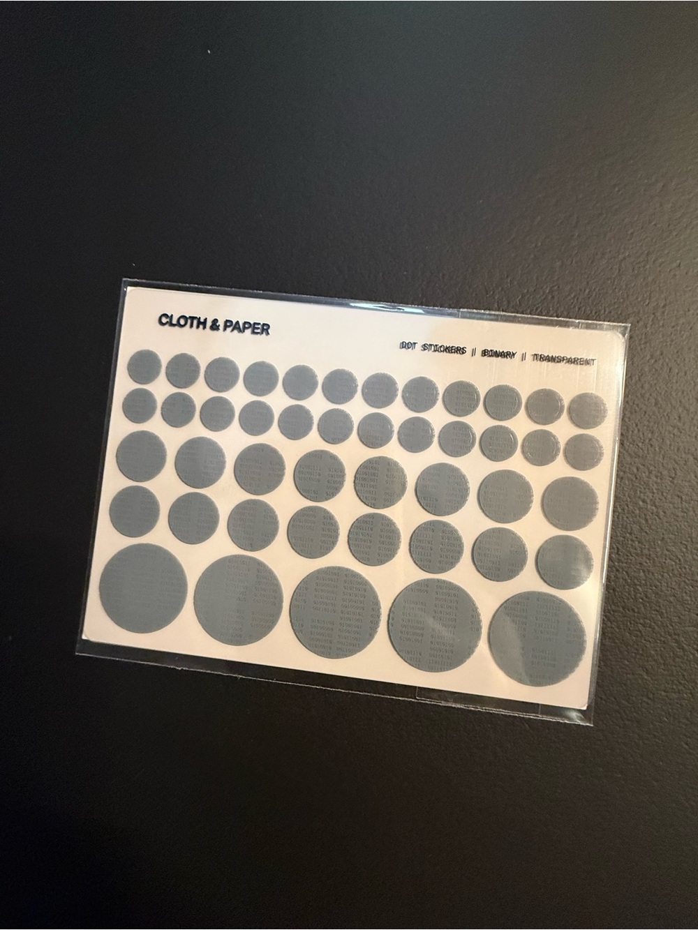 Cloth & Paper Gray Dot Sticker Sheet